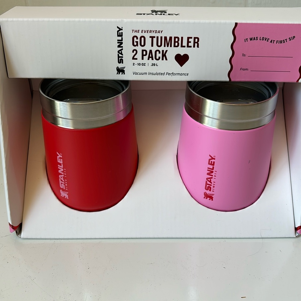 Stanley go tumblers one pink one red